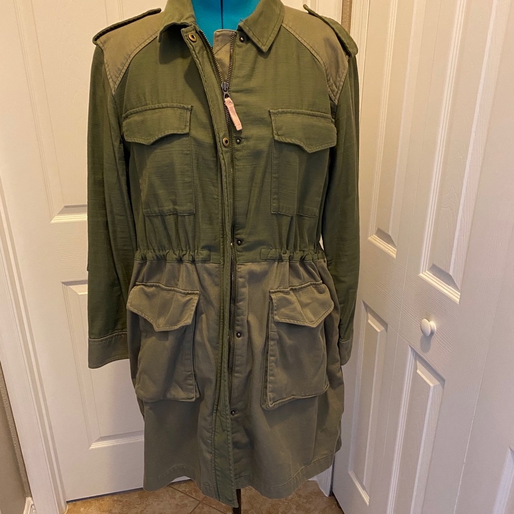 Gap long army green cotton jacket XXL